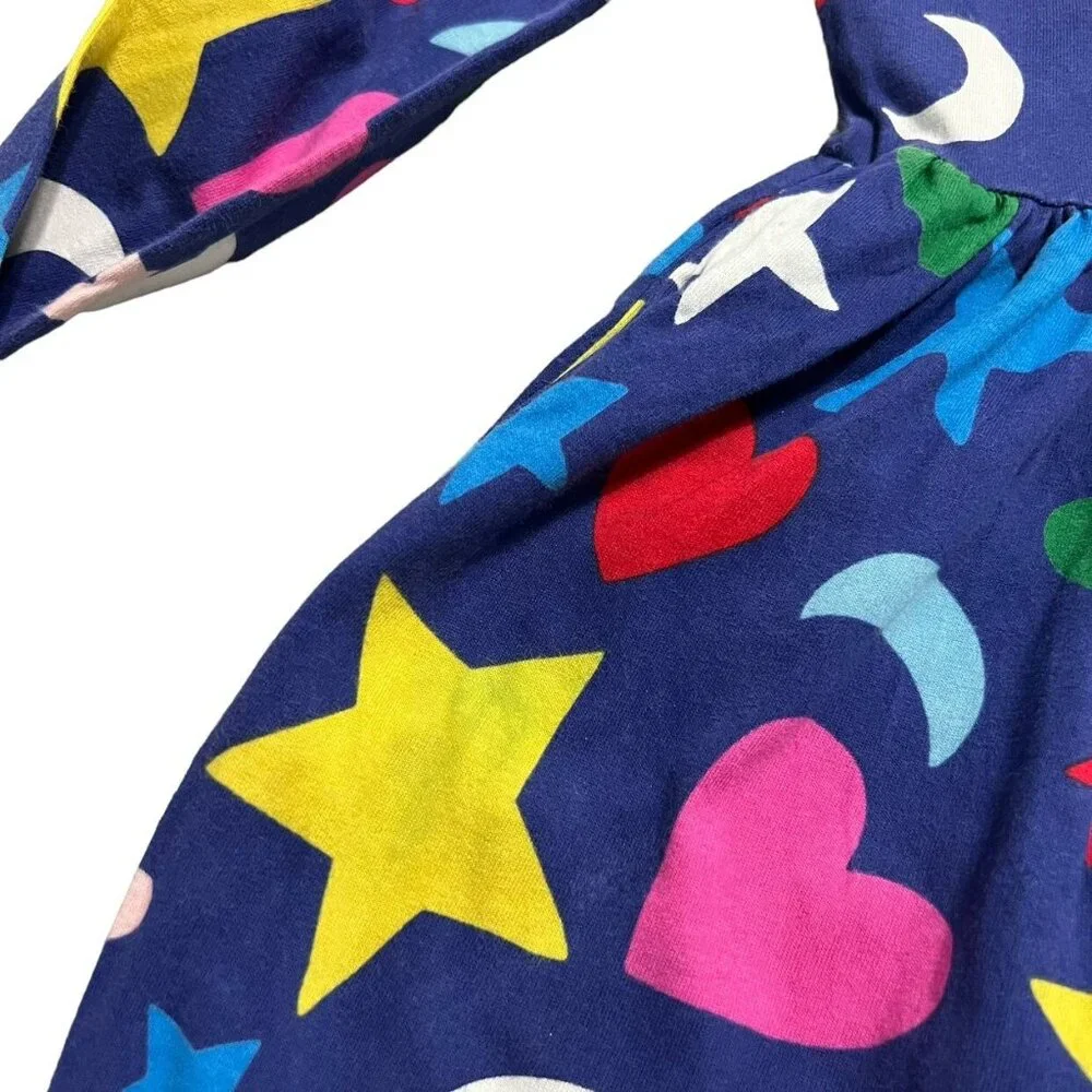Mini Boden 7-8Y Moon Heart Star Print Dress